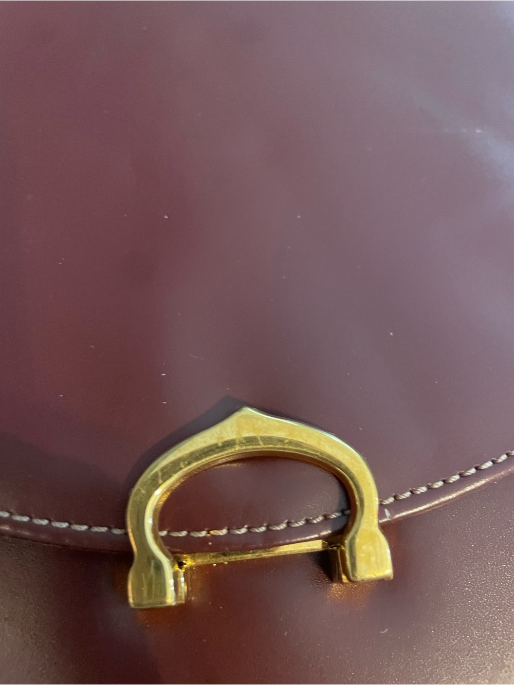 Vintage Must de Cartier Bordeaux Leather Top Handle Handbag Purse France - Picture 12 of 12